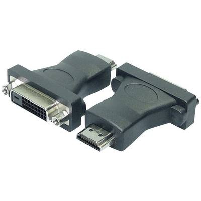 LogiLink DVI / HDMI Adapter [1x DVI-Buchse 24+1pol. - 1x HDMI-Stecker] Schwarz