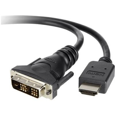 Belkin DVI / HDMI Anschlusskabel [1x DVI-Stecker 18+1pol. - 1x HDMI-Stecker] 3 m Schwarz