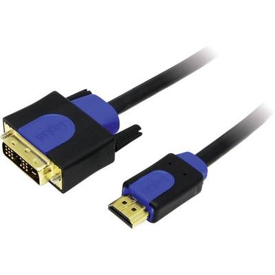 LogiLink DVI / HDMI Anschlusskabel [1x DVI-Stecker 18+1pol. - 1x HDMI-Stecker] 10 m Schwarz