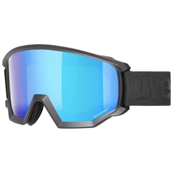Uvex athletic CV Skibrille - black mat mirror blue colorvision green