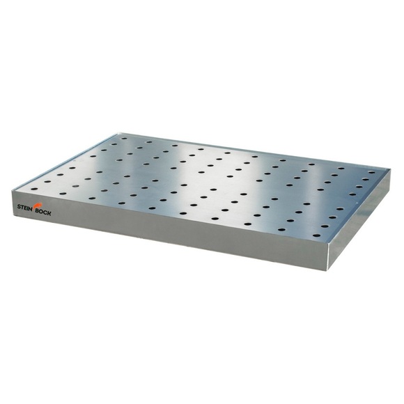 Steinbock® Paletten-Kleingebinde-Auffangwanne aus Stahl, verzinkt, HxBxT 120 x 600 x 1.200 mm, Auffangvolumen 67 Liter, inkl. Lochblech-Rost