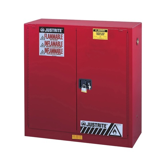 Justrite Classic Sure-Grip® EX FM-Sicherheitsschrank, für Farb- und Aerosoldosen bis 151 Liter, selbstschliessende Türen, rot