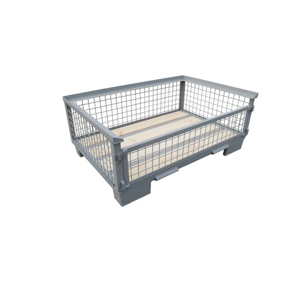 Euro-Gitterbox, Längswand voll abklappbar, Höhe 500 mm