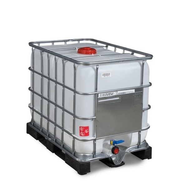 IBC, Gefahrgut-Ausführung, PE-Palette, 600 l, Öffnung NW150, Auslauf NW50