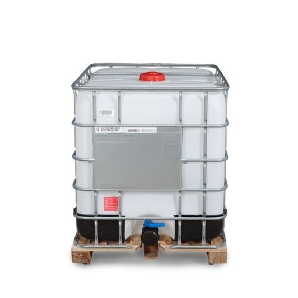 IBC Recobulk, Gefahrgut-Ausführung, PE-Palette, 1.000 Liter, Öffnung NW225, Auslauf NW50