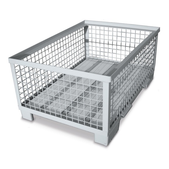 Industrie-Gitterbox, voll abklappbare Längswand, Höhe 570 mm
