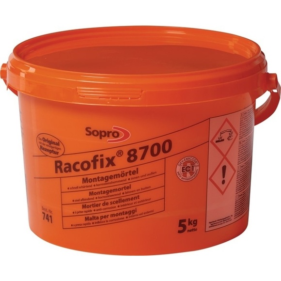 SOPRO Montagemörtel Racofix® 8700, 1:3 Raumteile (Wasser/Mörtel) 5 kg, Eimer