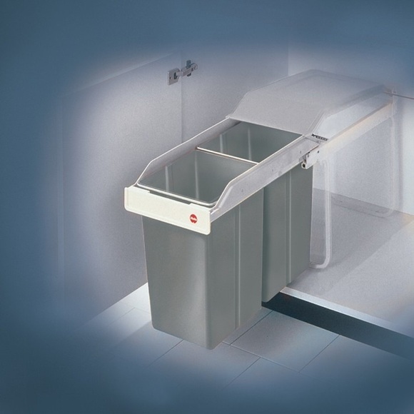 Einbau-Mülleimer 28 l Hailo Multi-Box Duo L (B x H x T) 262 x 505 x 448 mm Grau, Weiß 1 St.