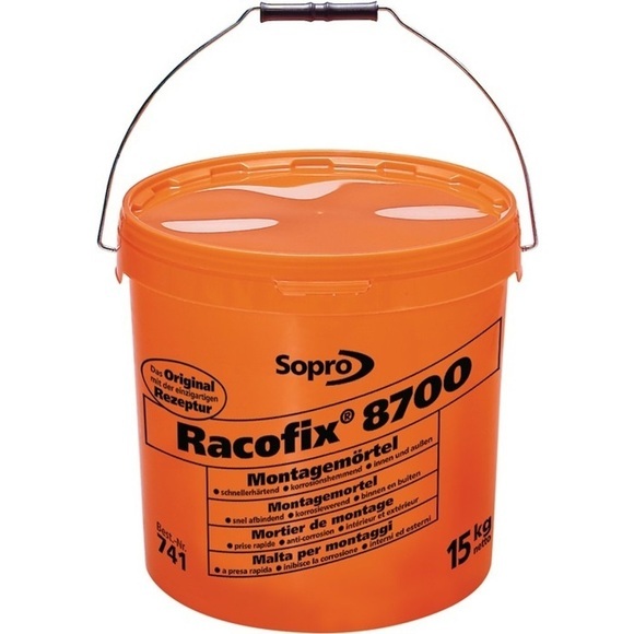 SOPRO Montagemörtel Racofix® 8700, 1:3 Raumteile (Wasser/Mörtel) 15 kg, Eimer