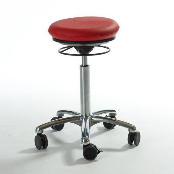 Hocker Pilates, Kunstledersitz, Sitzhöhe 540-730 mm, rot