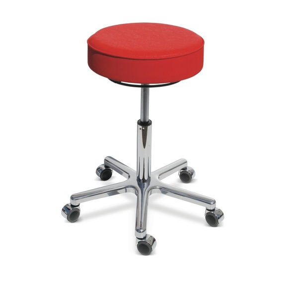 Hocker Premium, Kunstledersitz, Sitzhöhe 540-730 mm, Bodengleiter, feuerrot