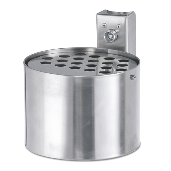 Wandascher rund, ohne Pfosten, Edelstahl, 2 Liter