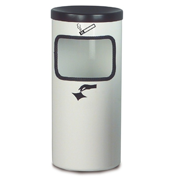 Ascher-Abfall-Kombination RONDO, selbstlöschend, Bodenmodell, 10 Liter, graphit