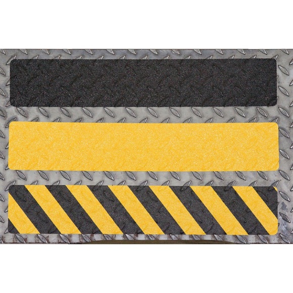 m2-Antirutschbelag™, verformbar, 10 Stk, LxB 610 x 150 mm, schwarz-gelb