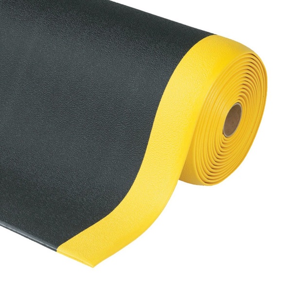 Anti-Ermüdungsmatte, texturierte Oberfläche, BxT 600 x 910 mm, schwarz/gelb