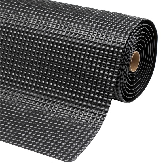 Anti-Ermüdungsmatte aus PVC, Mikrozellen-Vinyl-Rückseite, BxT 600 x 910 mm, schwarz
