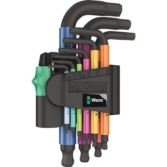 Wera 950/9 Hex-Plus Multicolour 2 Innen-Sechskant Winkelschraubendreher-Set 9teilig