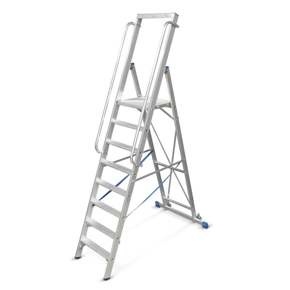 Krause 127792 Aluminium Stufen-Stehleiter Arbeitshöhe (max.): 4.10 m Silber 22 kg