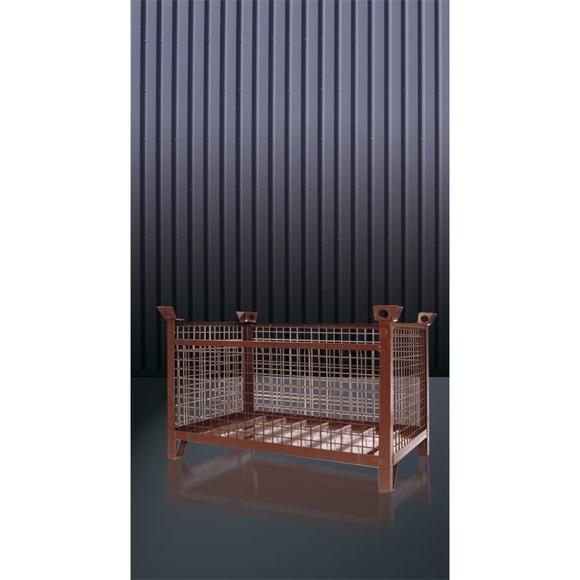 Eichinger® Industrie-Gitterbox-Stapelpalette, 1500 kg, LxBxH 1500x1000x750 mm, schokoladenbraun