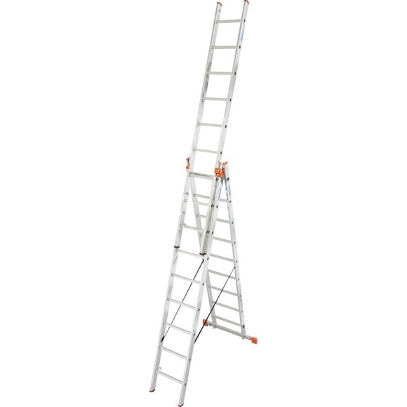 KRAUSE Vielzweckleiter »Tribilo«, mit Leiternspitzen, 3x9 Sprossen