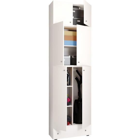 MID.YOU Mehrzweckschrank in weiss , Lona Xxl , Kunststoff , 70x240x39 cm , melaminharzbeschichtet,Nachbildung , stehend , 000657007670