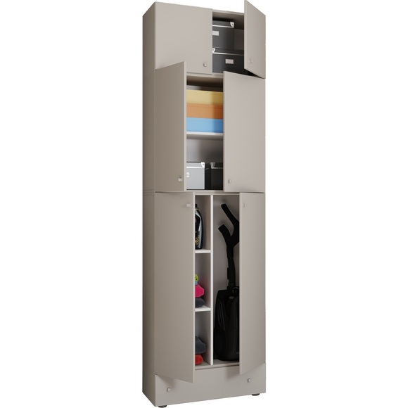 MID.YOU Mehrzweckschrank in grau, weiss , Lona Xxl , Kunststoff , 1 Schubladen , 70x240x39 cm , melaminharzbeschichtet,Nachbildung , stehend , 000657007673