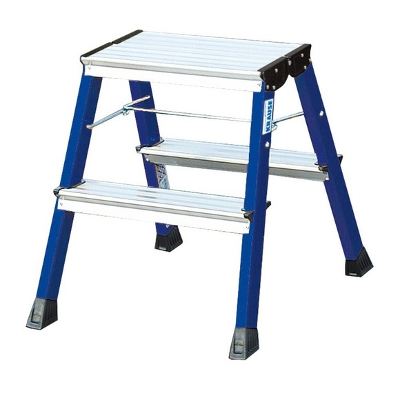 KRAUSE Alu-Klapptritt mit Rollen 2 x 2 Stufen, blau, ab 5 Stk