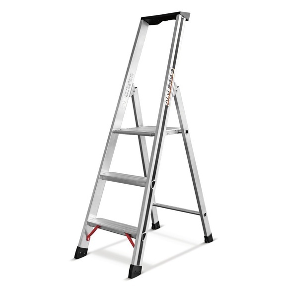 Stufen-Stehleiter HYMER Alu-Pro, 1-seitig begehbar, Standhöhe 0,65 m