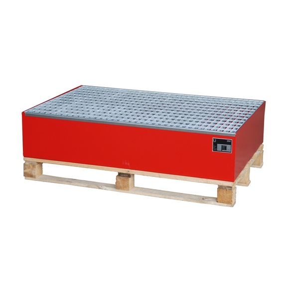 Paletten-Aufsatzwanne, HxBxT 185 x 1.200 x 1.200 mm, ohne Gitterrost, feuerrot