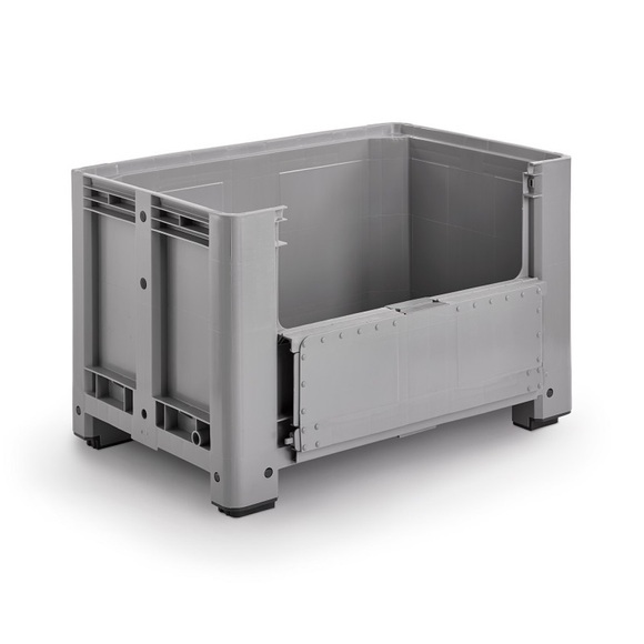 Industriebox, mit 4 Füssen, geschlossen m. Entnahmeklappe, 470 Liter