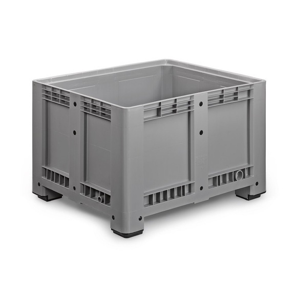 Palettenbox L, grau, 1200x1000x760 mm, geschlossen, mit 4 Füssen