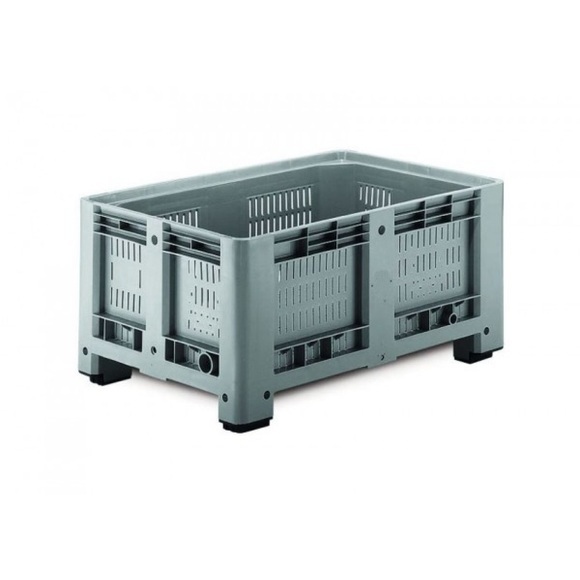 Palettenbox M, 1200x800x580 mm, durchbrochen, mit 4 Füssen