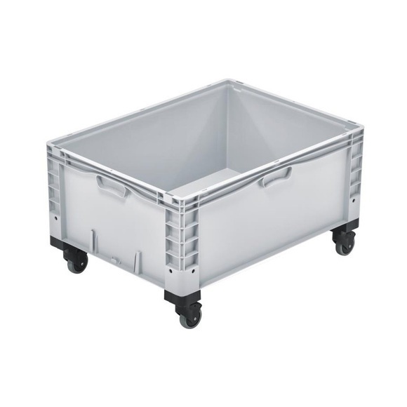 Alpha Eurobox aus PP mit geschlossenen Wänden, HxBxT 460 x 600 x 800 mm, mit Rollen