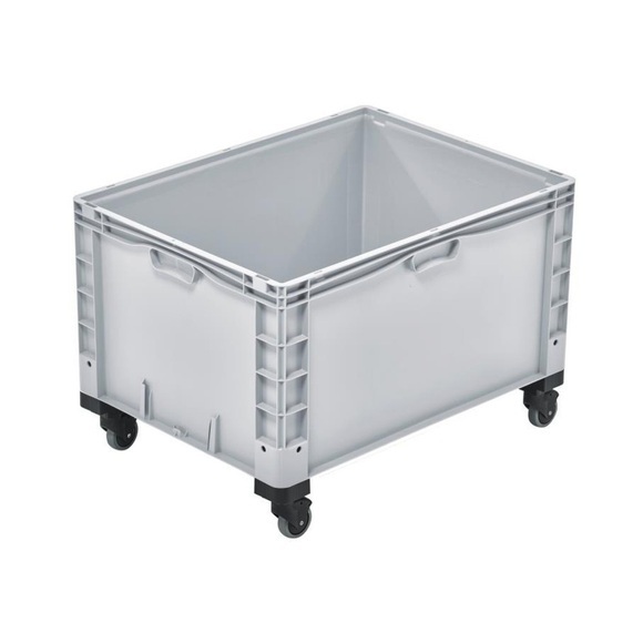 Alpha Eurobox aus PP mit geschlossenen Wänden, HxBxT 560 x 600 x 800 mm, mit Rollen
