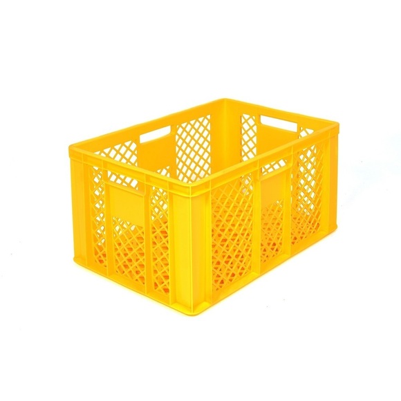 Alpha Eurobox aus PE, Bäckerkiste mit durchbrochenen Wänden, HxBxT 320 x 400 x 600 mm, gelb