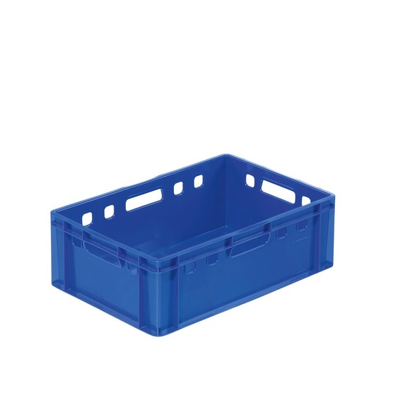 Alpha Eurobox aus PE, E2 Fleischkiste mit geschlossenen Wänden, HxBxT 220 x 400 x 600 mm, blau
