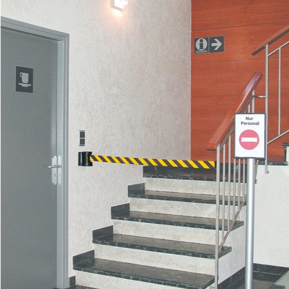 Wandgurte zum Anschrauben, Länge 3 m, schwarz/gelb horizontal gestreift