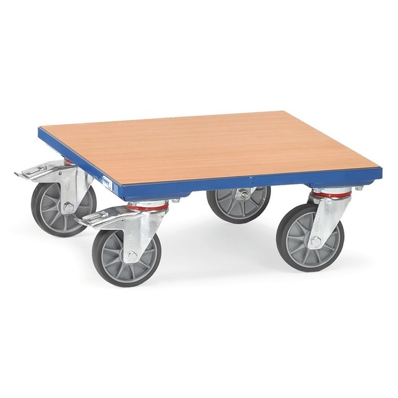 fetra® Kistenroller mit Holzplattform, TK 400 kg, Ladefläche BxT 600 x 600 mm