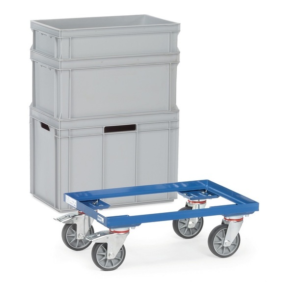 fetra® Eurokastenroller aus Stahl, TK 250 kg, Ladefläche BxT 610 x 410 mm