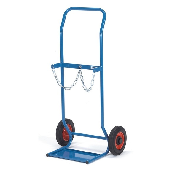 fetra® Stahlflaschen-Karre, für 2 Stahlflaschen à 10 Liter, Vollgummi-Bereifung