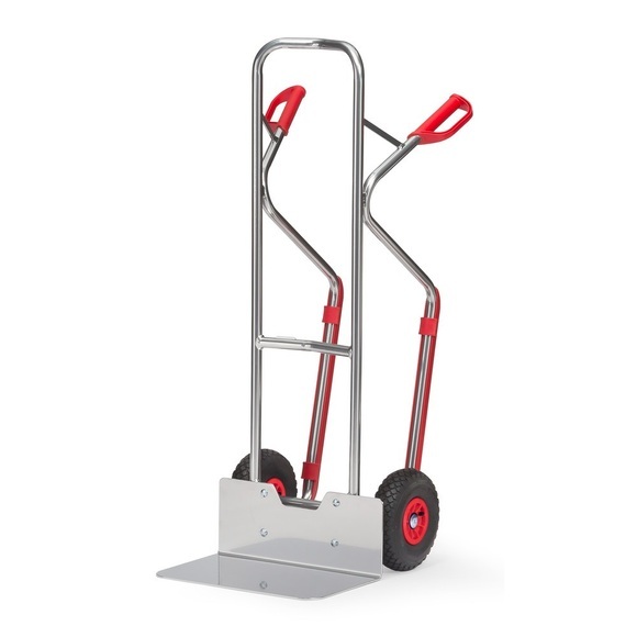 fetra® Alu-Stapelkarre, Tragkraft 200 kg, Schaufel BxT 480 x 300 mm, mit Gleitkufen