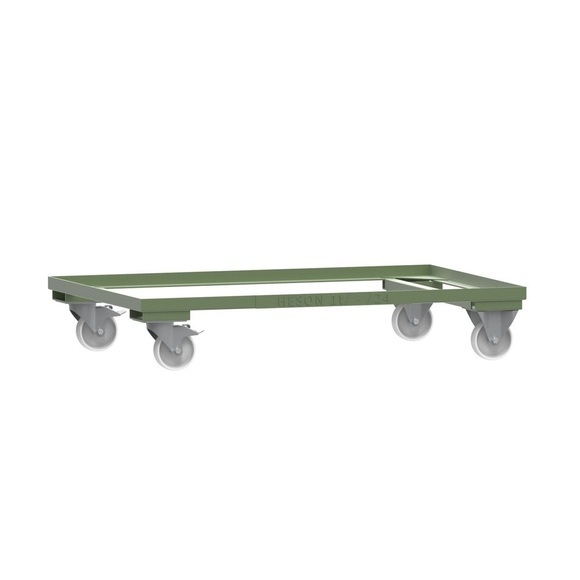 Fahrgestell für HESON® Gitterbox, lackiert, für Behälter 1.200 x 800 mm, resedagrün