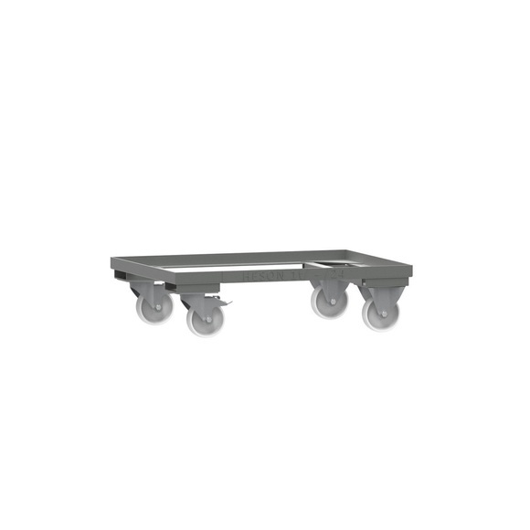Fahrgestell für HESON® Gitterbox, lackiert, für Behälter 800 x 600 mm, mausgrau