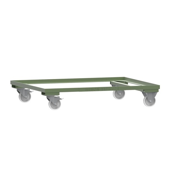 Fahrgestell für HESON® Gitterbox, lackiert, für Behälter 1.200 x 1.000 mm, resedagrün