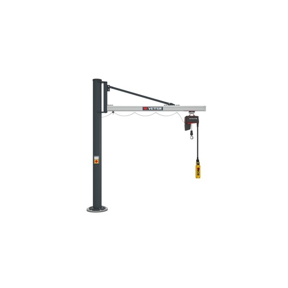 VETTER® Schwenkkran inkl. LIFTKET Elektrokettenzug, Säulenausführung, Ausladung 3.900 mm, TK 500 kg