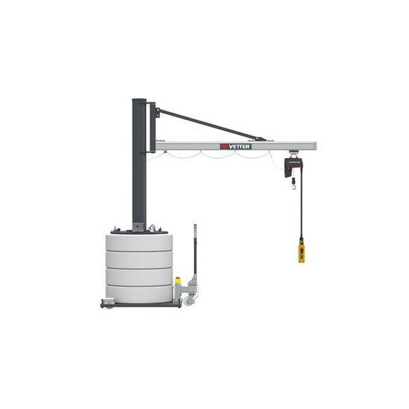 VETTER® Schwenkkran inkl. LIFTKET Elektrokettenzug, Schwenkbereich 270°, Ausladung 3.900 mm, TK 125 kg