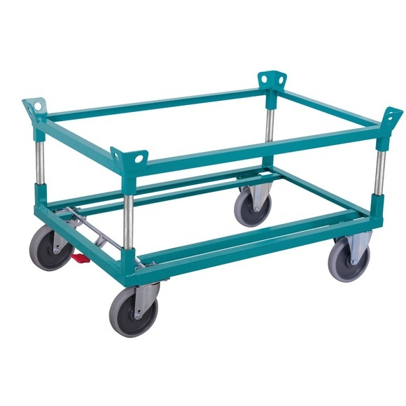 Ameise® Fahrgestell, mit Fangecken, Ladehöhe 650 mm, TPE-Bereifung