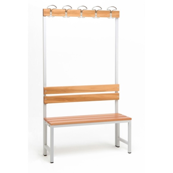 Steinbock® Umkleidesitzbank, 1-seitig mit Hakenleiste, Länge 1.000 mm, ohne Schuhrost
