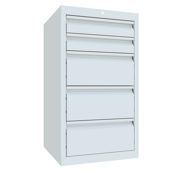 PAVOY Leichter Schubladenschrank, Gleitführung, Schubladen 2x100 + 3x200 mm, Breite 500 mm
