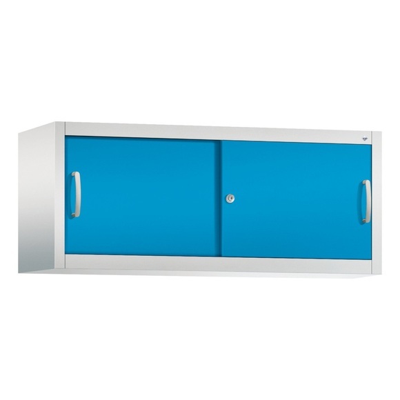 CP ACURADO Aufsatzschrank mit Schiebetüren HxBxT 500 x 1200 x 400 mm lichtgrau / lichtblau